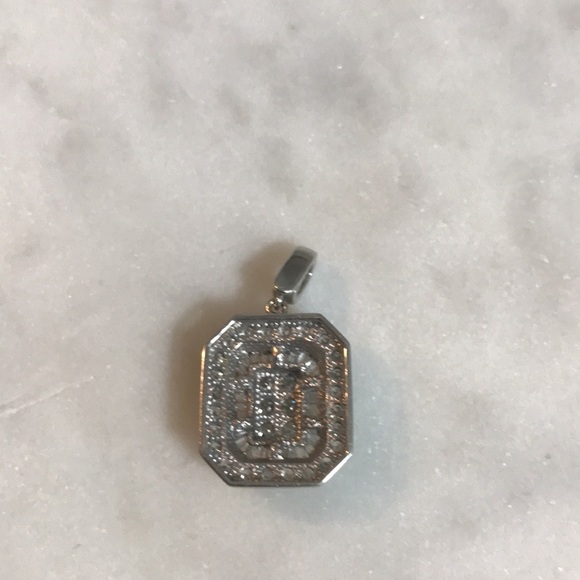 Diamond pendant 100 Ct round diamonds & baguettes WG - Picture 2 of 3